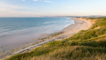 Beach near Cap Gris Nez (France) on a sunny evening in summer